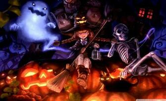 Anime Halloween Girls Wide Wallpaper The Great