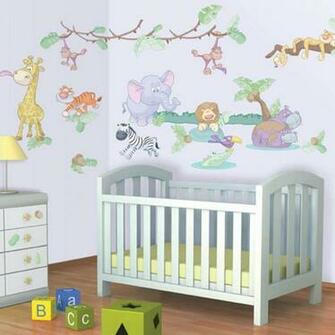 Walltastic Baby Jungle Safari Room Decor Kit