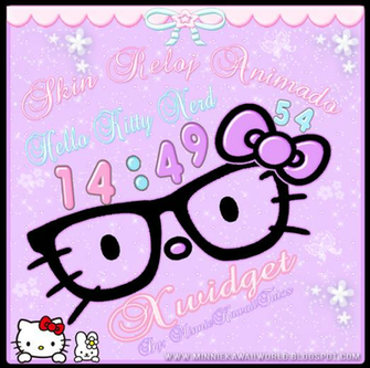 Hello Kitty Nerd Clock For Xwidget Reloj Animado By
