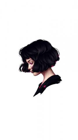 Minimal Woman Short Hair Art Wallpaper