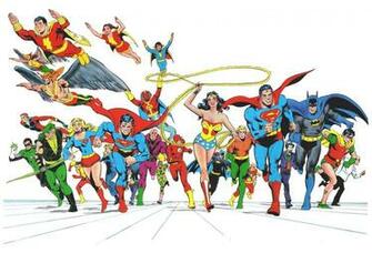 Justice League White Wonder Woman Dc Superman Batman Robin Flash Green