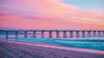 Blue And White Concrete Building Pier Sea Beach Hermosa