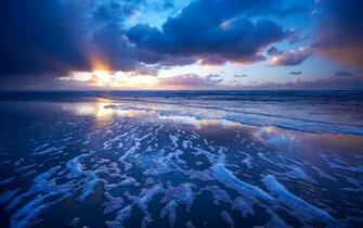 Sunset Waves Wallpaper Beach