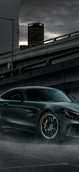 Mercedes On Highway iPhone X Wallpaper