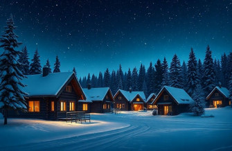 Winter Night Scenes Wallpaper