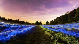 Amazing Colorful Field Lights And Stars 4k Wallpaper