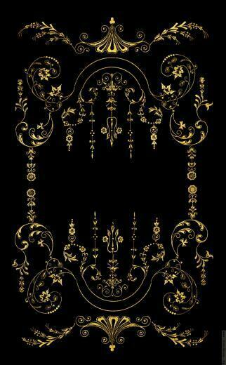 Victorian Border Gold On Black Image Pixels
