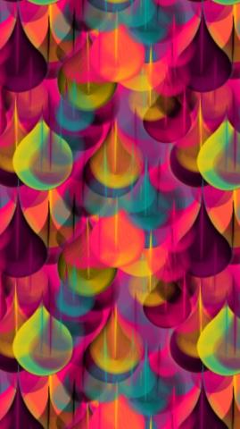Colorful Pink Lime Green Black Orange Petal Drops