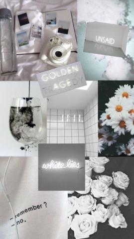 White Aesthetic Collage Wallpaper Top