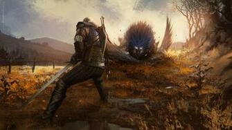 Witcher Wild Hunt Fantasy Action Fighting Warrior Dark Wallpaper
