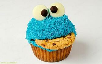 Cookie Monster Cupcake Wallpaper