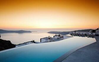 Santorini Sunset HD Wallpaper Background Image