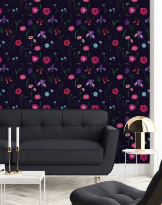 Spring Flowers On Black Background Wallpaper Buy At The Best Price