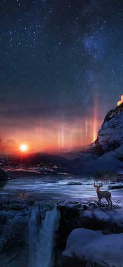 Sonnenuntergang In Der Nacht iPhone X Wallpaper