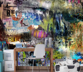 Wallpaper Mural Colorful Collage Muralunique
