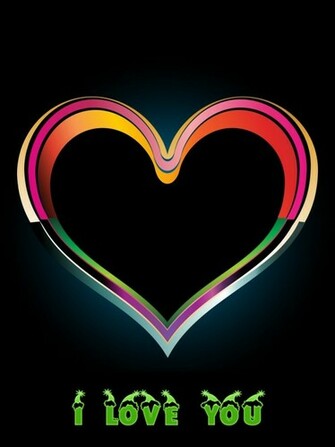Colorful Hearts On Black Background Elsoar