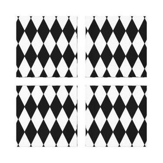 Harlequin Pattern Black And White Diamond