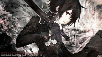 Swort Art Oline Kirito Coat Black Brunette Anime HD Wallpaper Desktop