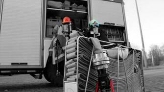 Water Lights Fire Trucks Firefighter Phone Wallpaper