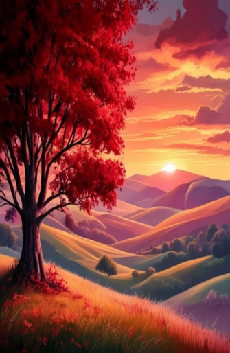 Red Tree Wallpaper