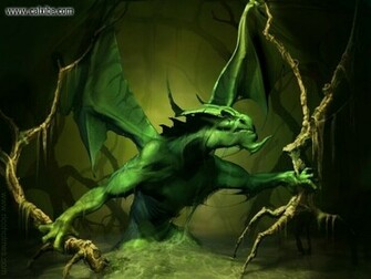 Fantasy Sci Fi Fan Rico Holmes Green Swamp Dragon Picture Nr