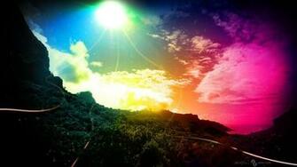 HD Sky Rainbow And Color Light Background Widescreen