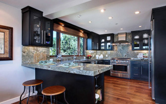 Marble Counter In Kitchen Wallpaper