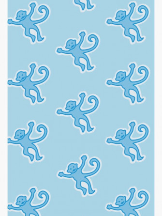 Blue Preppy Monkeys Greeting Card By Designzz