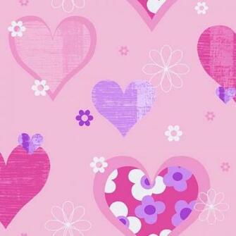 Hearts Flowers Luxury Girls Childrens Kids Bedroom Wallpaper