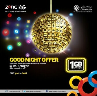 Good Night Offer By Zong Awam Pk