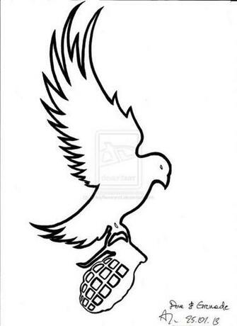 Dove And Grenade By Pinklyreverend