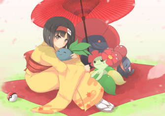 Erika And Vileplume Under An Umbrella 385dw74fpvbr3av7 Wallpaper