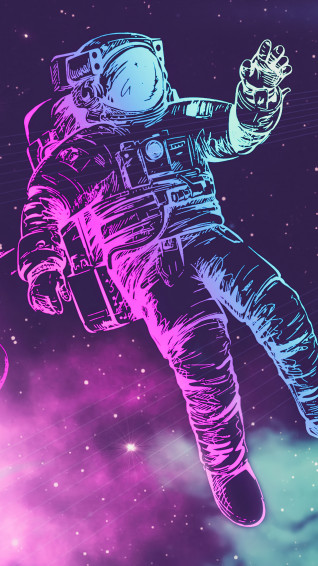 Astronaut Space Neon Stars 4k Wallpaper iPhone HD Phone 4350f