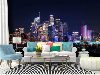 Amazon Wall Mural Downtown Los Angeles Skyline At Night