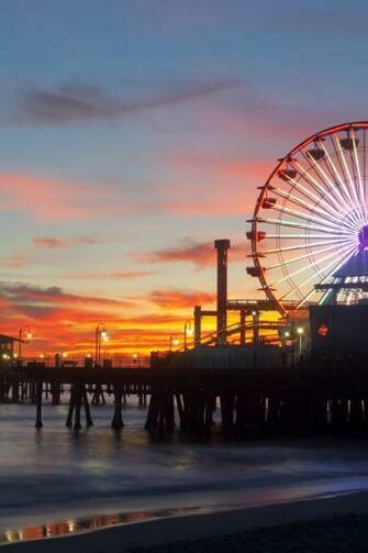 Sunset Pier Kalifornien Santa Monica Wallpaper Allwallpaper In