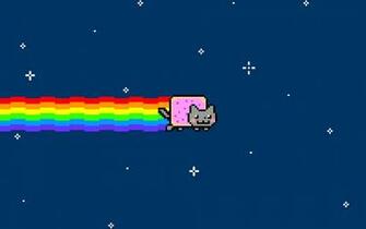 Outer Space Cats Rainbows Nyan Cat Wallpaper