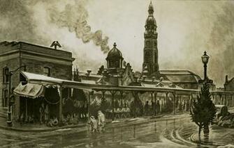Wallpaper Charles Ephraim Burchfield The Market At