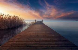 Wallpaper Sea Sunset Bridge Shore Image For Desktop Section
