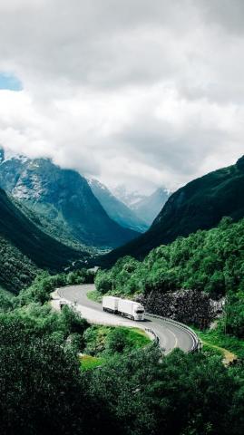 Mountains Road Car Wallpaper