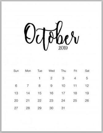 October Minimalist Calendar Calendars