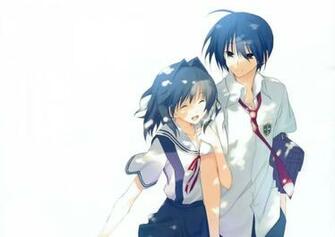 Nad Fujibayashi Kyou Kagome Okazaki Tomoya White Wallpaper