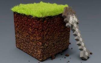 3d Minecraft Wallpaper Met Schep En Blok Grond HD Game