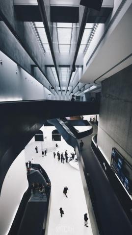 A High Of Visitors On The White Floor Modern