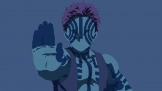 Akaza Demon Slayer Kimetsu No Yaiba Minimalist HD Wallpaper