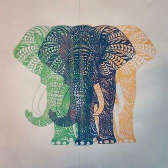 Art Drawings Elephants Green Indie Pretty Sketches