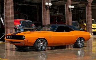 Dodge Challenger Muscle Cars Hot Rod Custom Orange Wallpaper