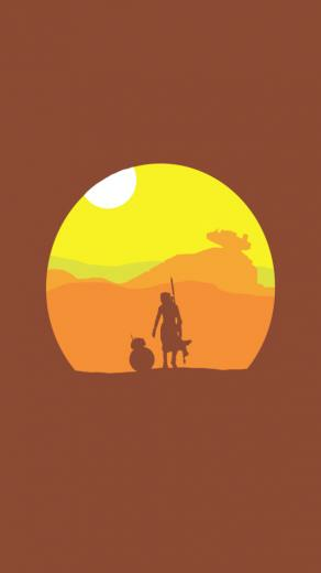 Star Wars iPhone Wallpaper The Force Unleashed Rey Bb8