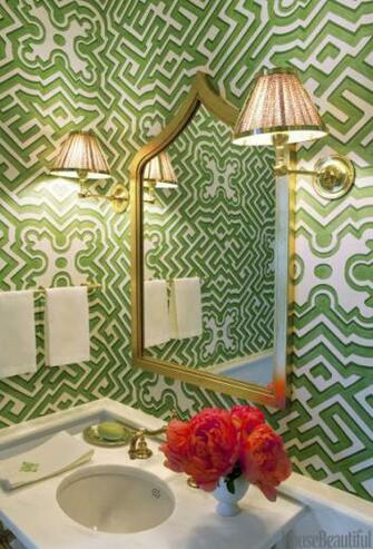 Whittaker Used Cole Son S Palace Maze Wallpaper In A Powder Room