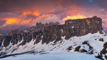 Winter Rocky Mountains Sunset Wallpaper HD Image Picture