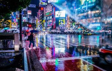 Wallpaper Wet Light The City Lights People Rain Street
